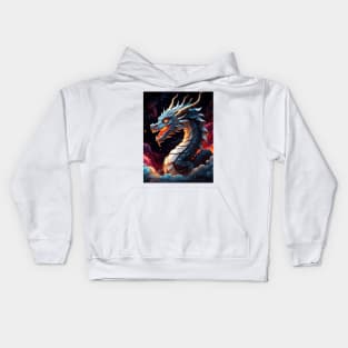 Chinese Dragon Gliding In Space Kids Hoodie